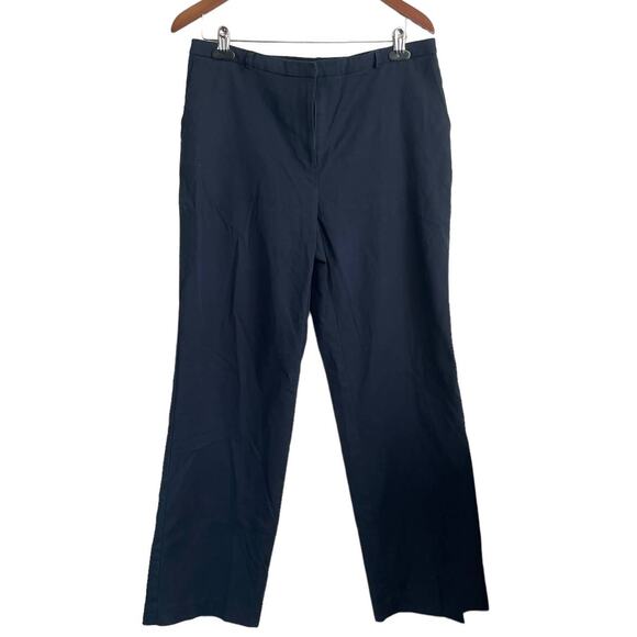 VTG Talbots Women Pants 14 Navy Stretch Travel Classic Neutral Normcore‎ Y2K 90s - Picture 1 of 8